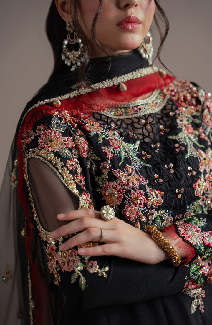 Sleeve design of NYRA Shirt worn by model – Pret Collection Elvin