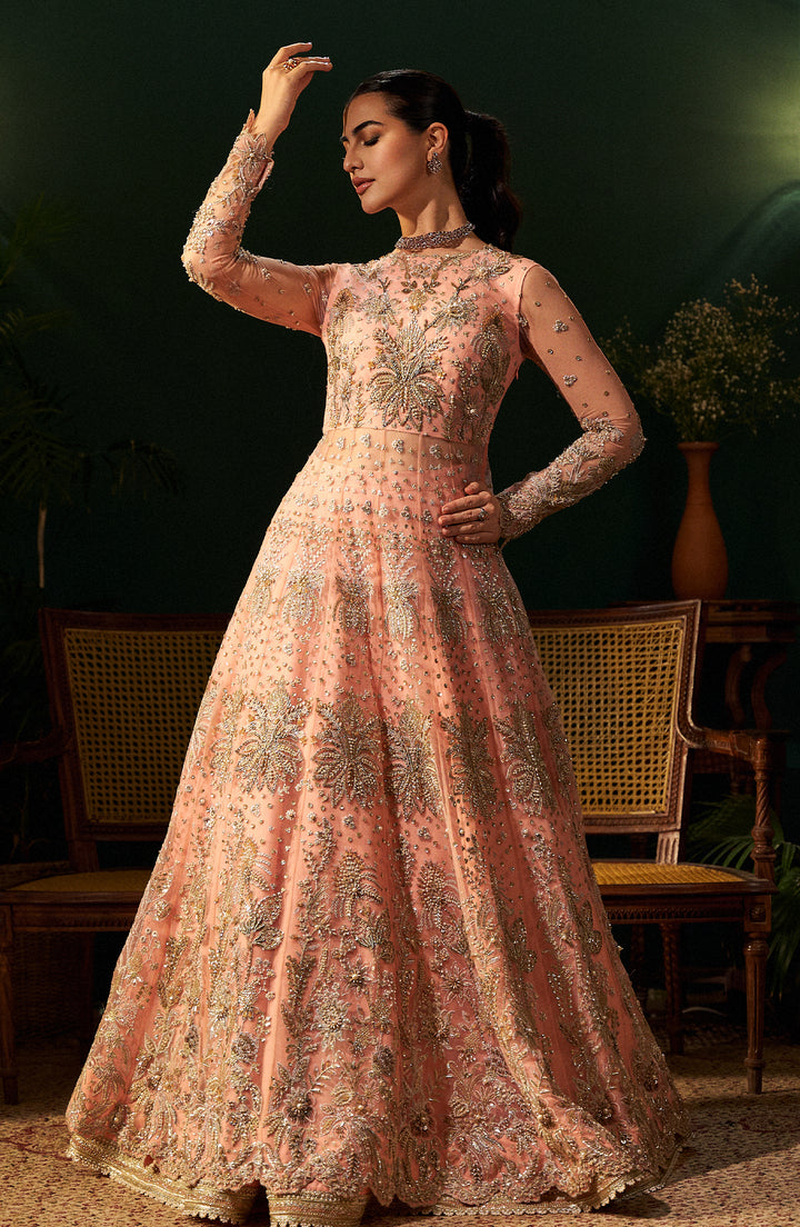 Front view of model wearing Rose Maxi dress by Fabiha Fatima