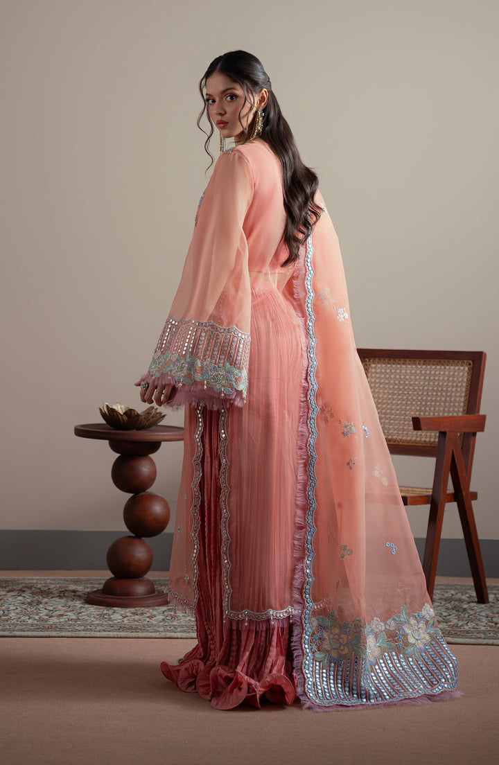 Side angle of Roselle Shirt outfit – Pret Collection Elvin by Fabiha Fatima